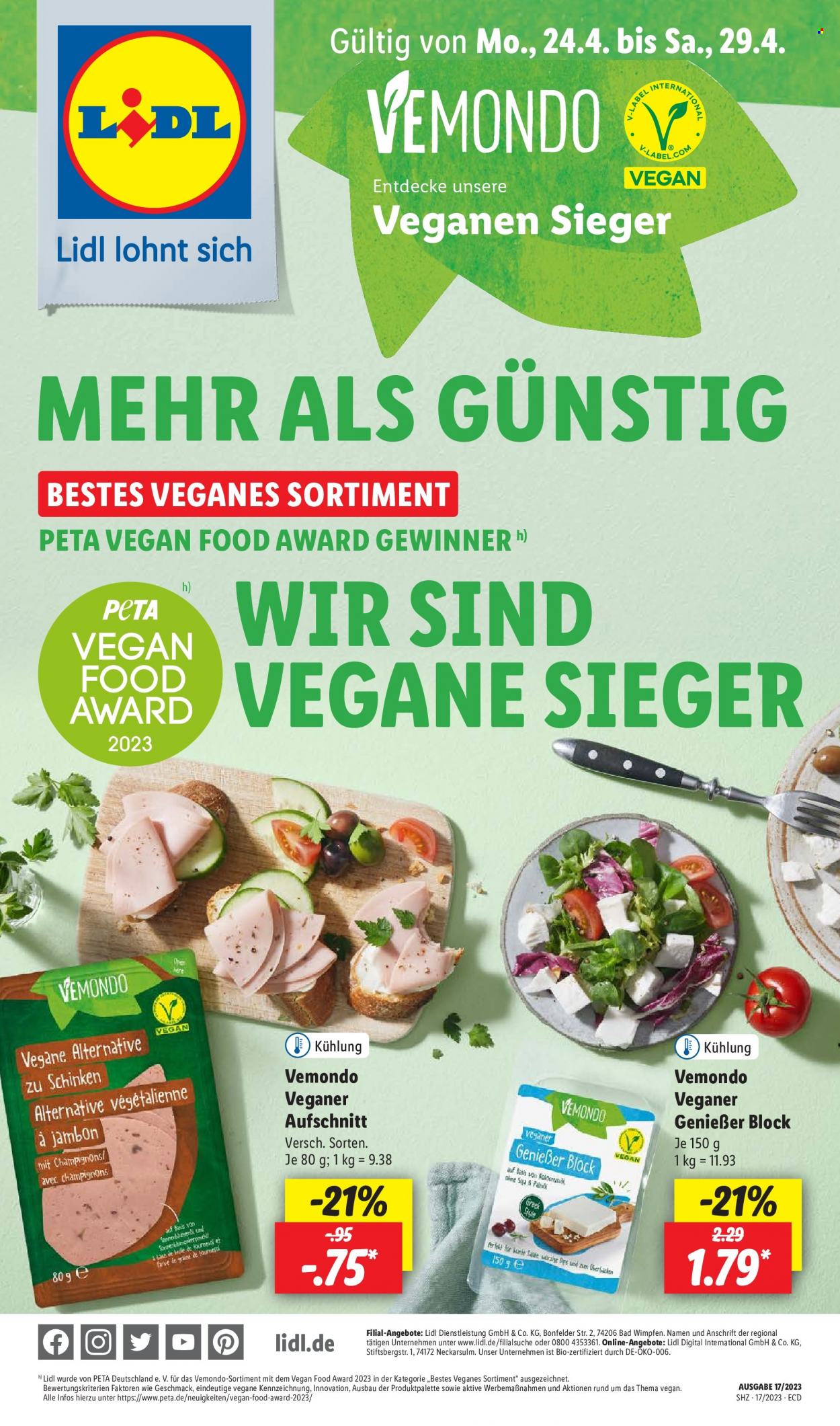 Lidl Prospekte  - 24.04.2023 - 29.04.2023. Seite 1