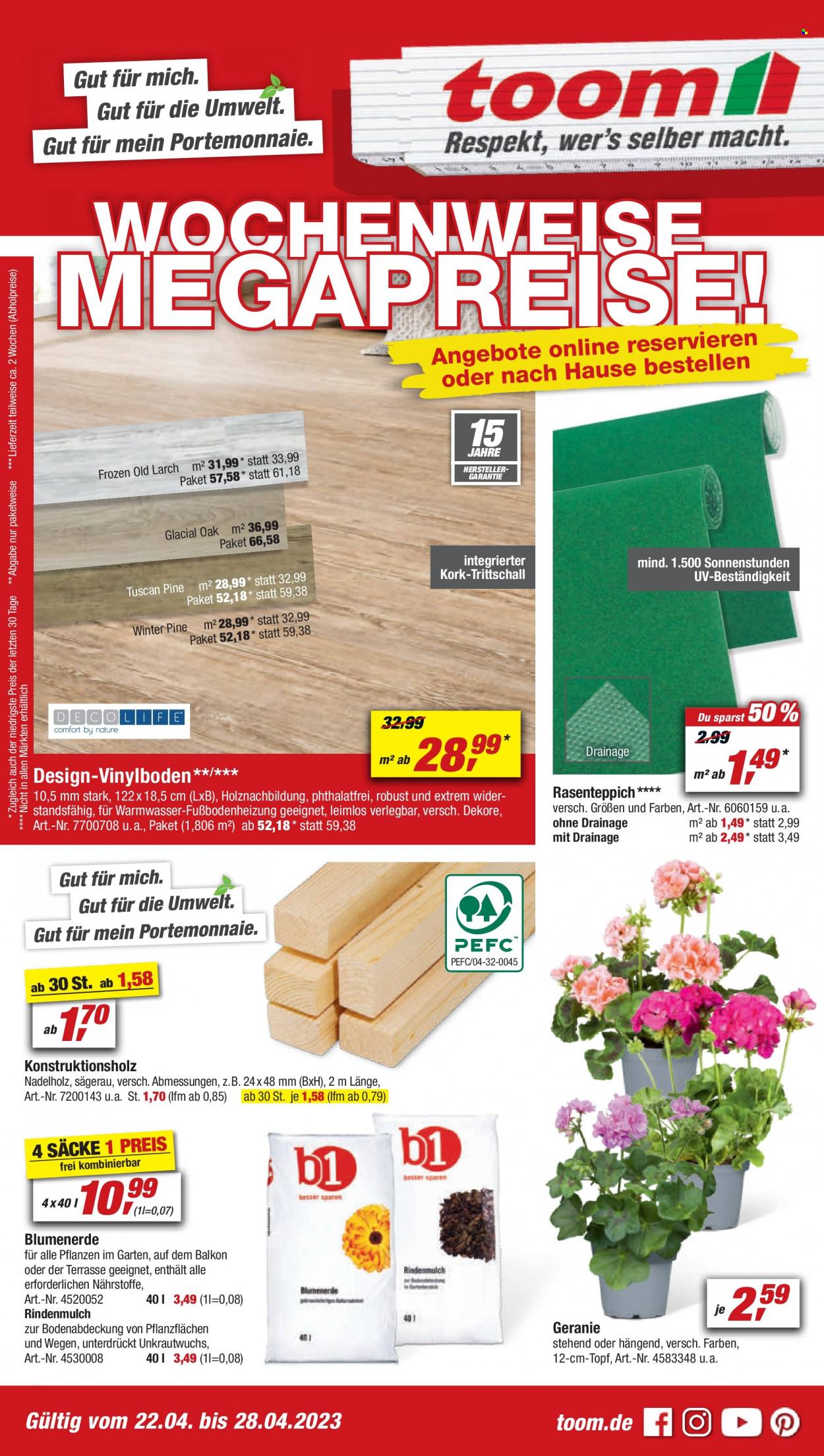 toom Baumarkt Prospekte  - 22.04.2023 - 28.04.2023. Seite 1