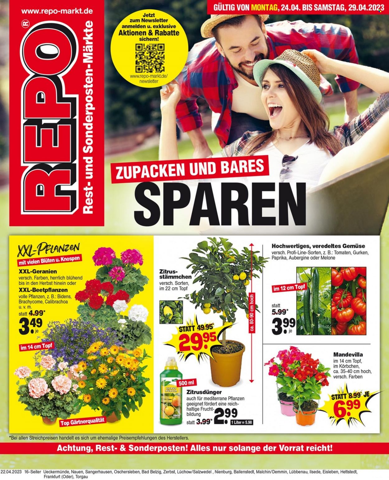 Repo Prospekte  - 24.04.2023 - 29.04.2023. Seite 1