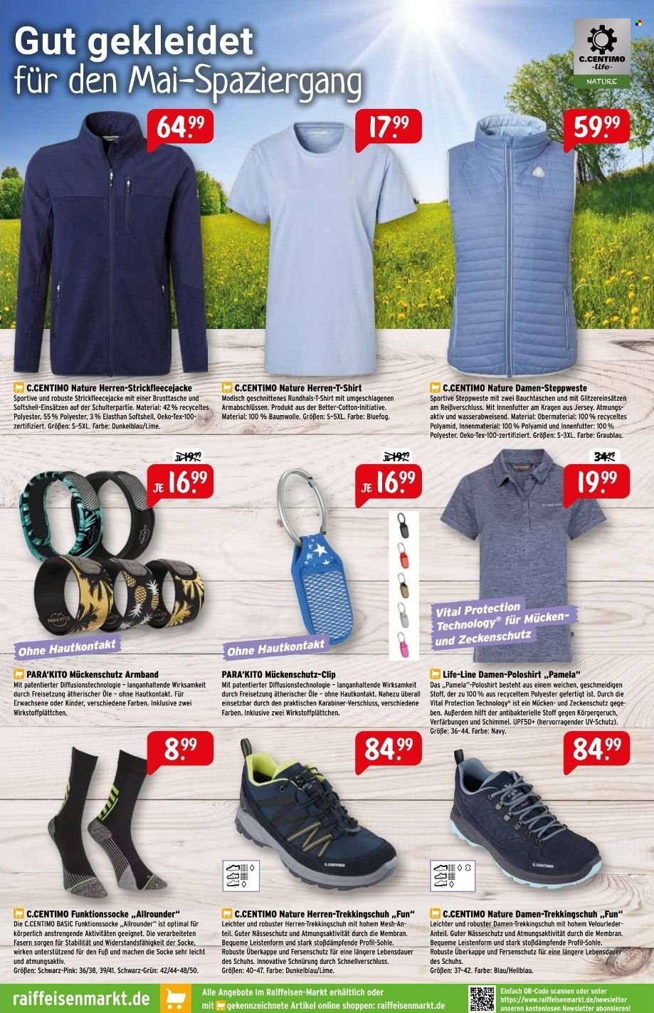 thumbnail - Prospekte Raiffeisen-Markt - 1.05.2023 - 31.05.2023 - Produkte in Aktion - Armband, Jacke, Weste, Shirt, Polo-Shirt, T-Shirt, Trekkingschuhe. Seite 8.