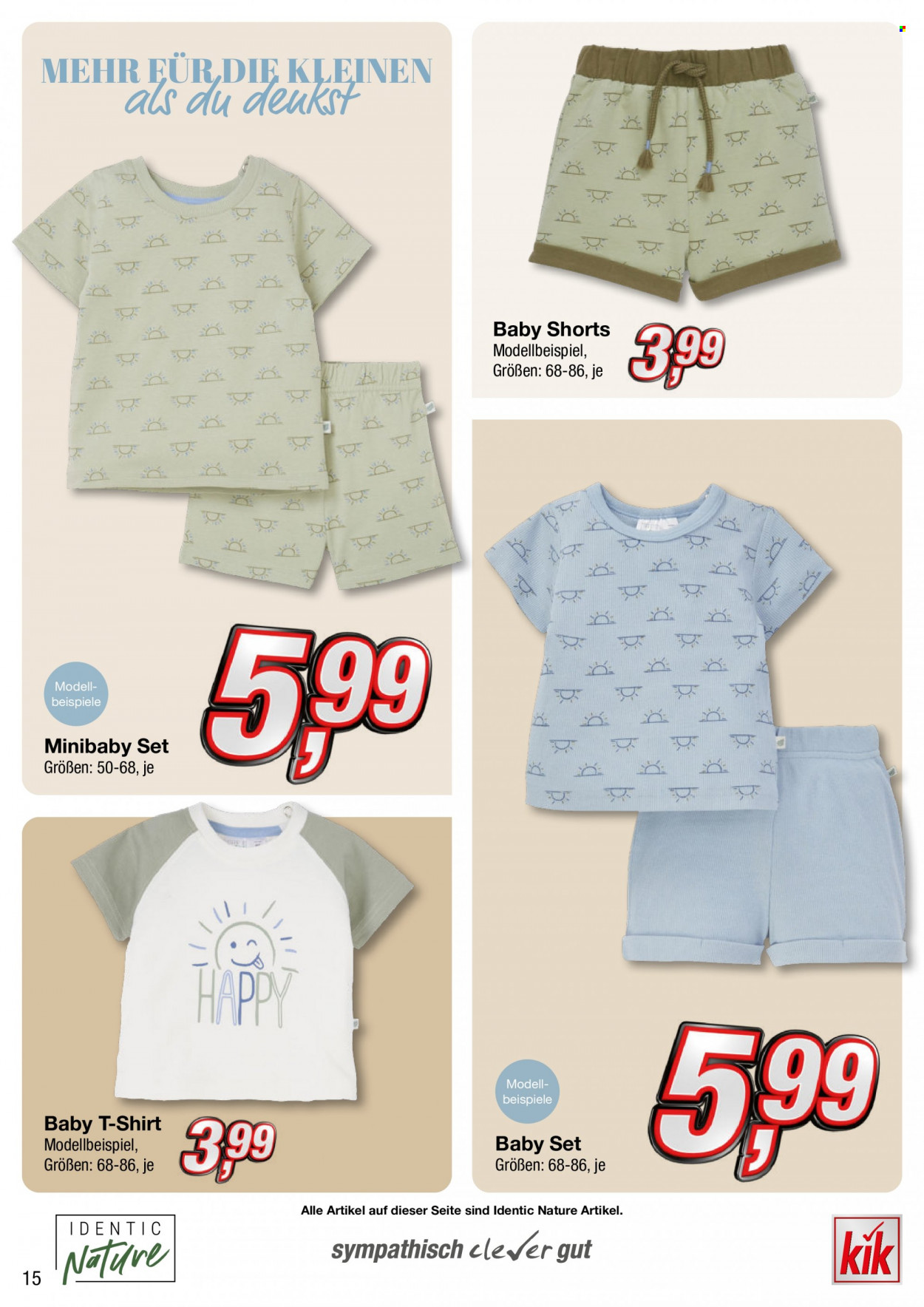 thumbnail - Prospekte Kik - 5.05.2023 - 4.06.2023 - Produkte in Aktion - Shorts, Shirt, T-Shirt, Baby set. Seite 15.