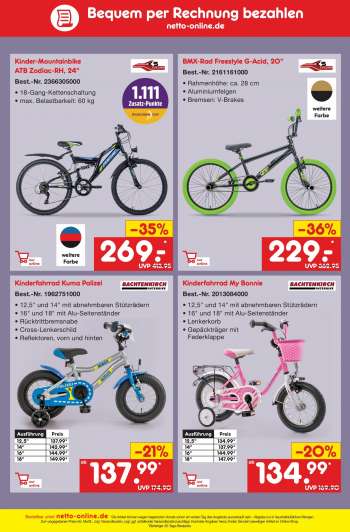 thumbnail - Kinderfahrrad My Bonnie Best.-Nr. 2013084000 • 12,5" mit abnehmbaren Stützrädern • Lenkerkorb • Gepäckträger mit Federklappe