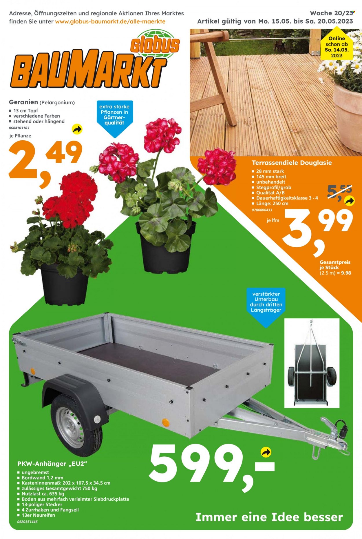 Globus Baumarkt Prospekte  - 15.05.2023 - 20.05.2023. Seite 1