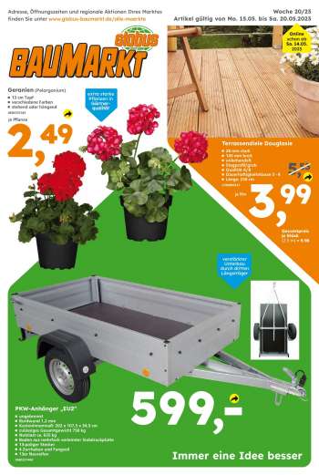 Prospekte Globus Baumarkt - 15.05.2023 - 20.05.2023.