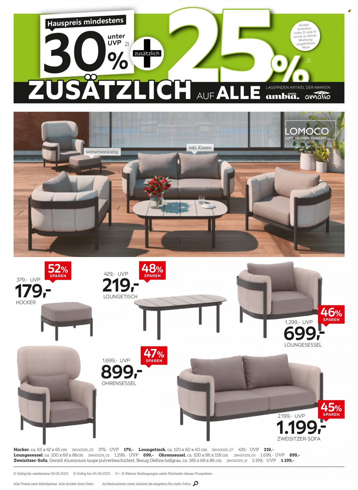 thumbnail - Prospekte XXXLutz - 22.05.2023 - 6.06.2023 - Produkte in Aktion - Tisch, Hocker, Sofa, Sessel, Gartenmöbel, Gartentisch. Seite 2.