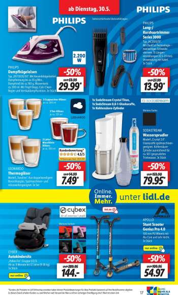 thumbnail - PHILIPS Lang-/ Kurzhaartrimmer Series 3000 Typ HC3510 15 Mit DualCut Technologie zweiseitiges Schneide element 13 Längen einstellungen 0,5-23 mm . Verwendung mit Kabel