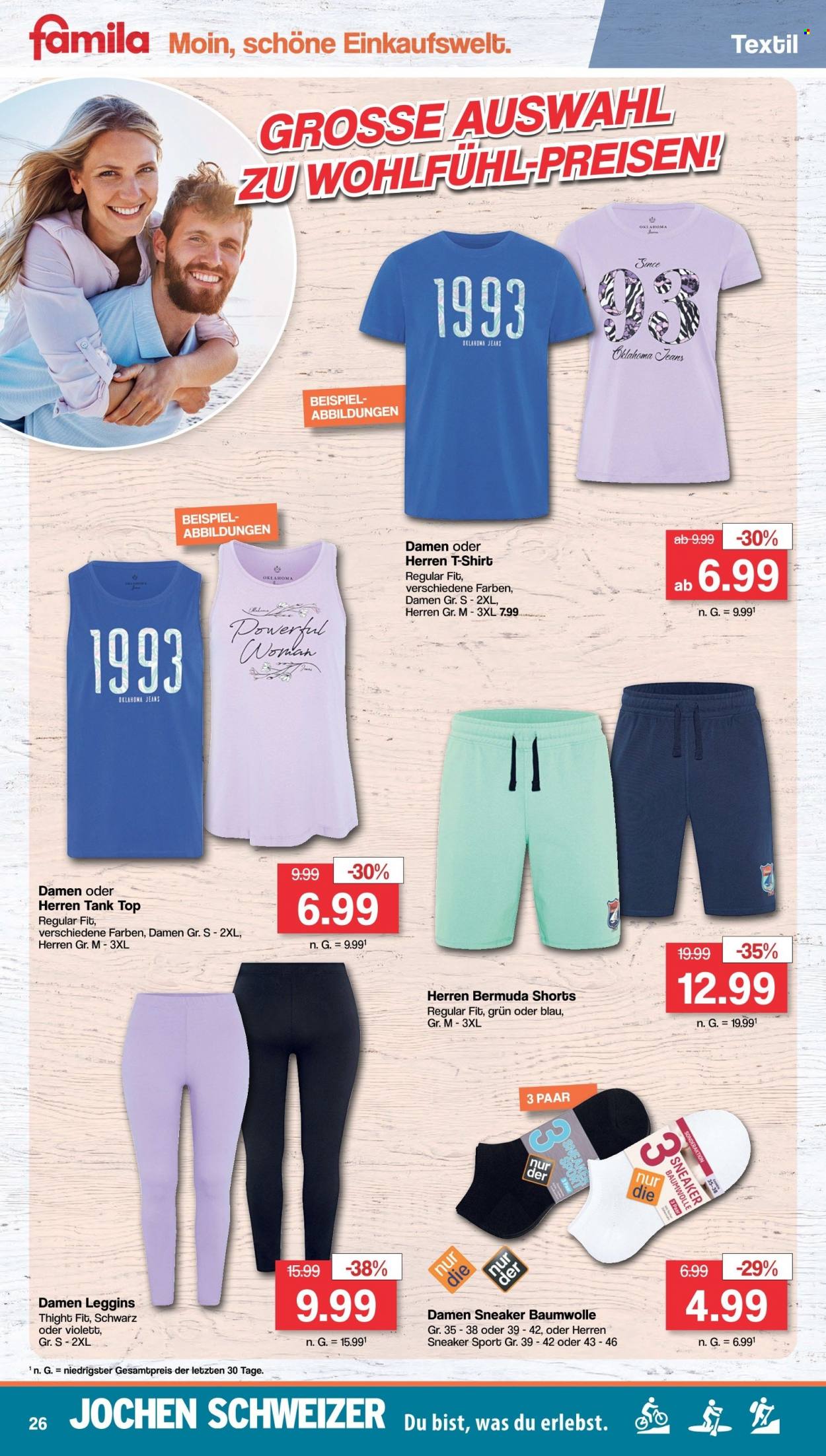 thumbnail - Prospekte famila - 30.05.2023 - 3.06.2023 - Produkte in Aktion - Sneakers, Jeans, Shorts, Shirt, T-Shirt, Tank-Top, Top. Seite 32.
