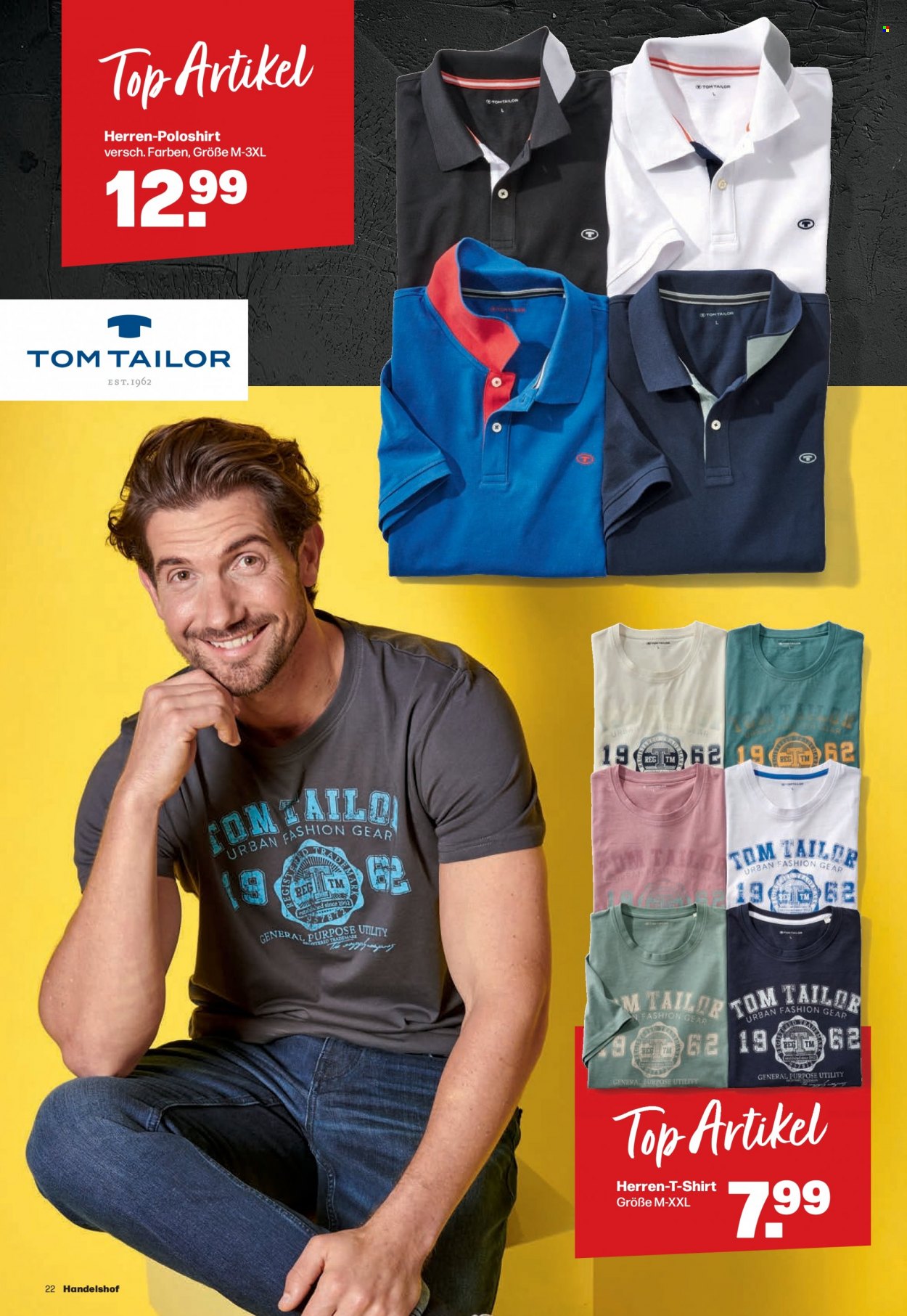 thumbnail - Prospekte Handelshof - 8.06.2023 - 14.06.2023 - Produkte in Aktion - Tom Tailor, Shirt, Polo-Shirt, T-Shirt, Top. Seite 22.