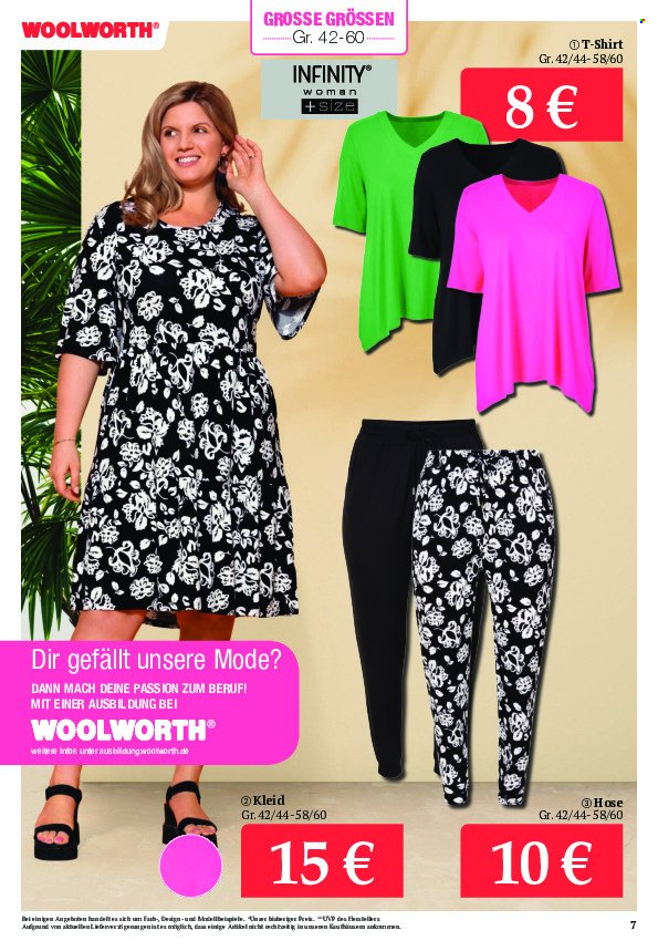 thumbnail - Prospekte Woolworth - 1.06.2023 - 7.06.2023 - Produkte in Aktion - Hose, Kleid, T-Shirt. Seite 7.