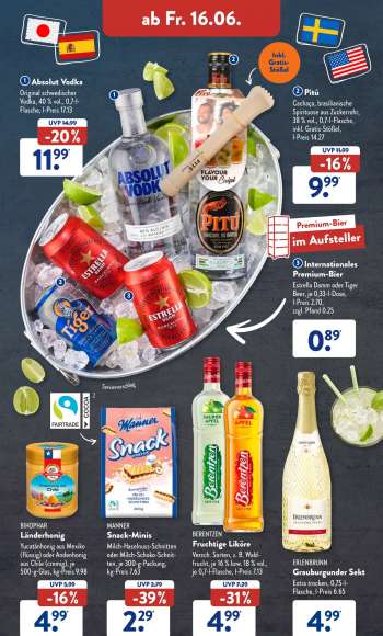 thumbnail - BERENTZEN Fruchtige Liköre Versch. Sorten, z. B. Wald- frucht, je 16 % bzw. 18 % vol., je 0,7-l-Flasche, l-Preis 7.13