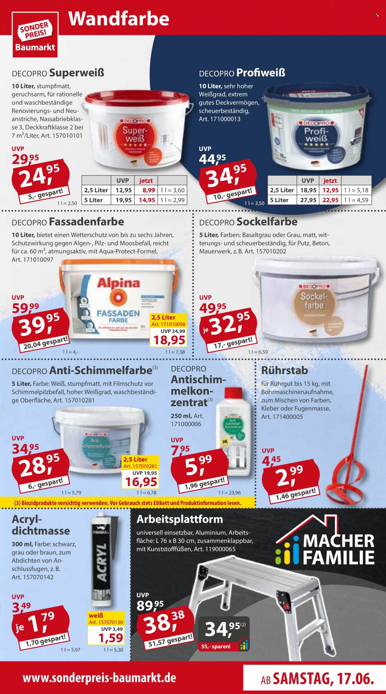 Sonderpreis-Baumarkt Prospekte  - 17.06.2023 - 23.06.2023. Seite 17