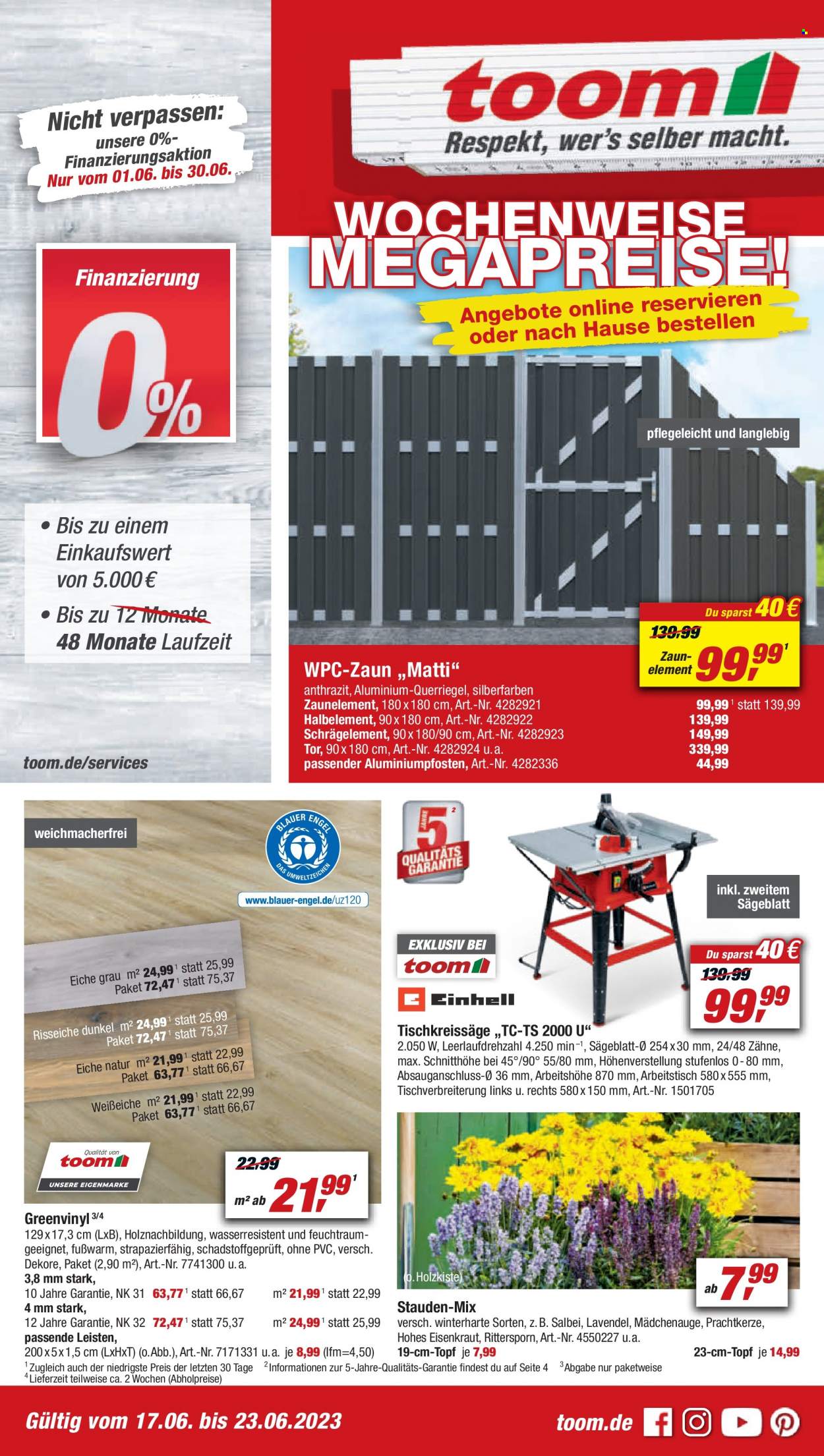 toom Baumarkt Prospekte  - 17.06.2023 - 23.06.2023. Seite 1