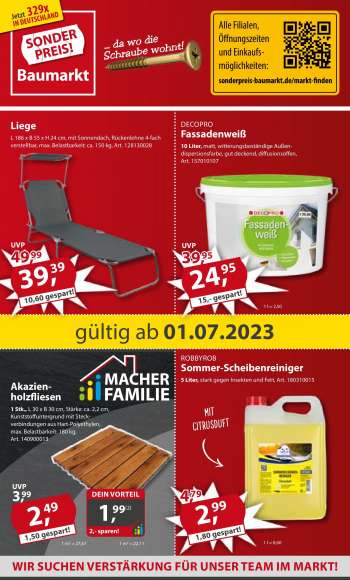 Prospekte Sonderpreis-Baumarkt - 1.07.2023 - 7.07.2023.