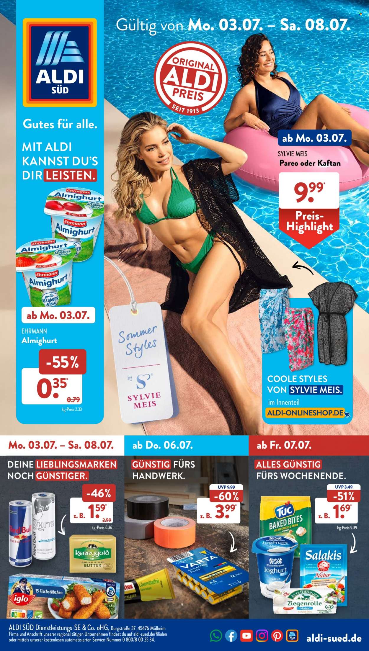 ALDI SÜD Prospekte  - 3.07.2023 - 8.07.2023. Seite 1