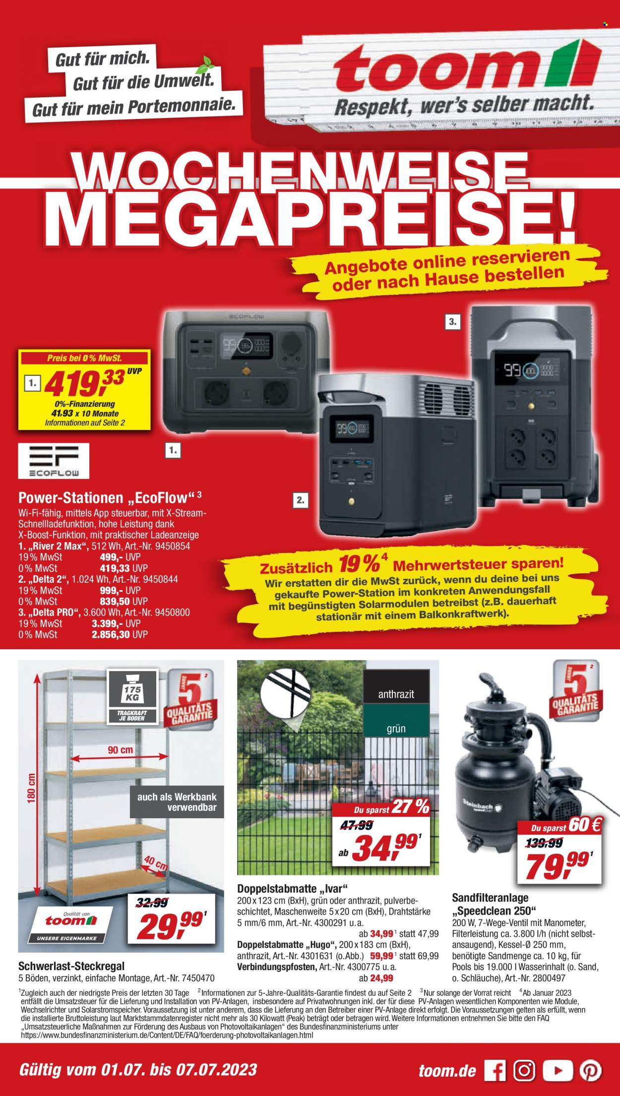 toom Baumarkt Prospekte  - 1.07.2023 - 7.07.2023. Seite 1