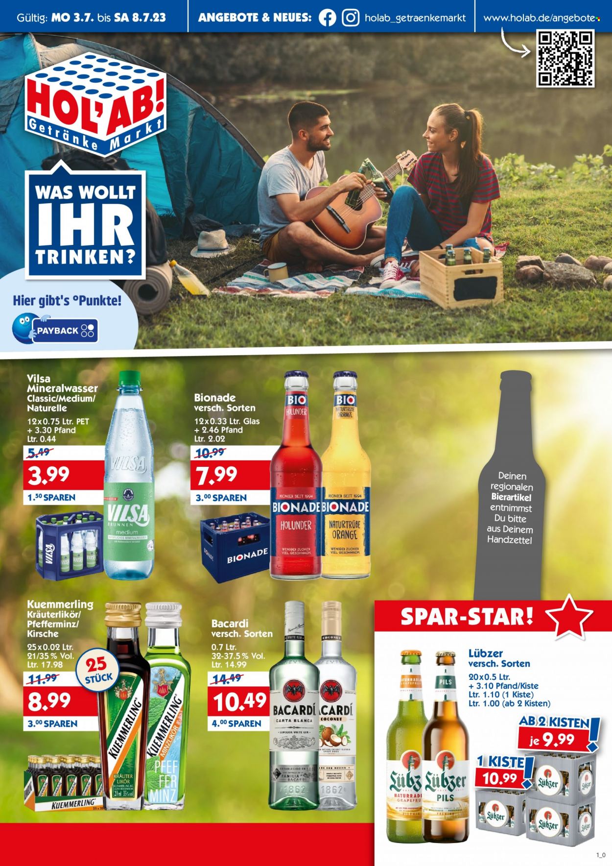 Hol'ab! Getränkemarkt Prospekte  - 3.07.2023 - 8.07.2023. Seite 1