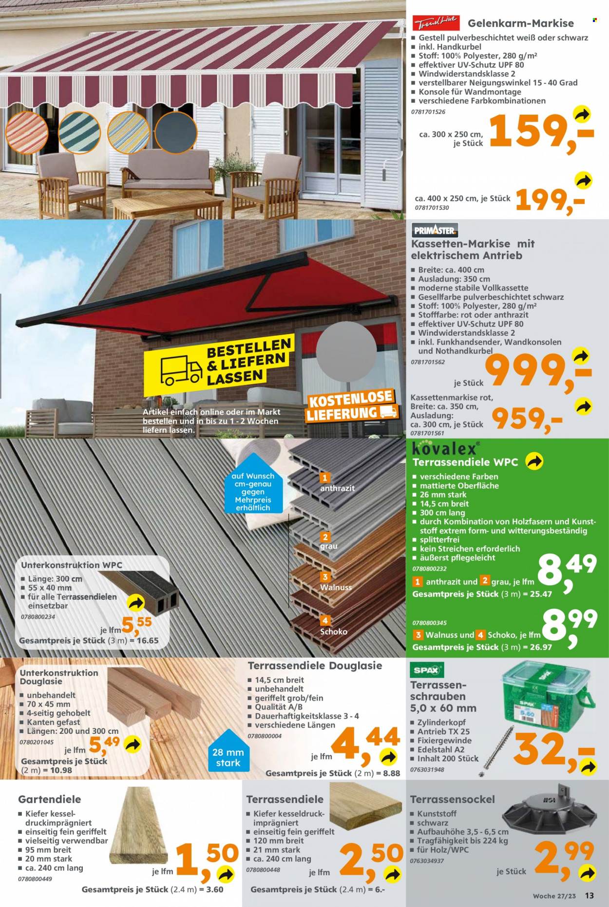 Globus Baumarkt Prospekte  - 3.07.2023 - 8.07.2023. Seite 13