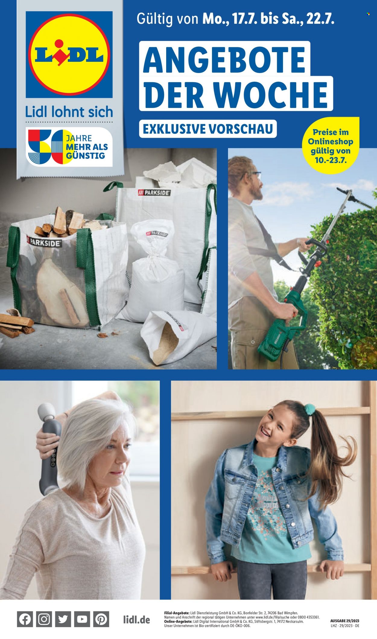 Lidl Prospekte  - 17.07.2023 - 22.07.2023. Seite 1