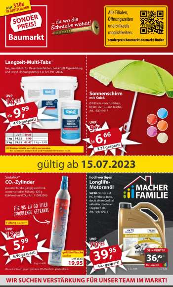 Prospekte Sonderpreis-Baumarkt - 15.07.2023 - 21.07.2023.