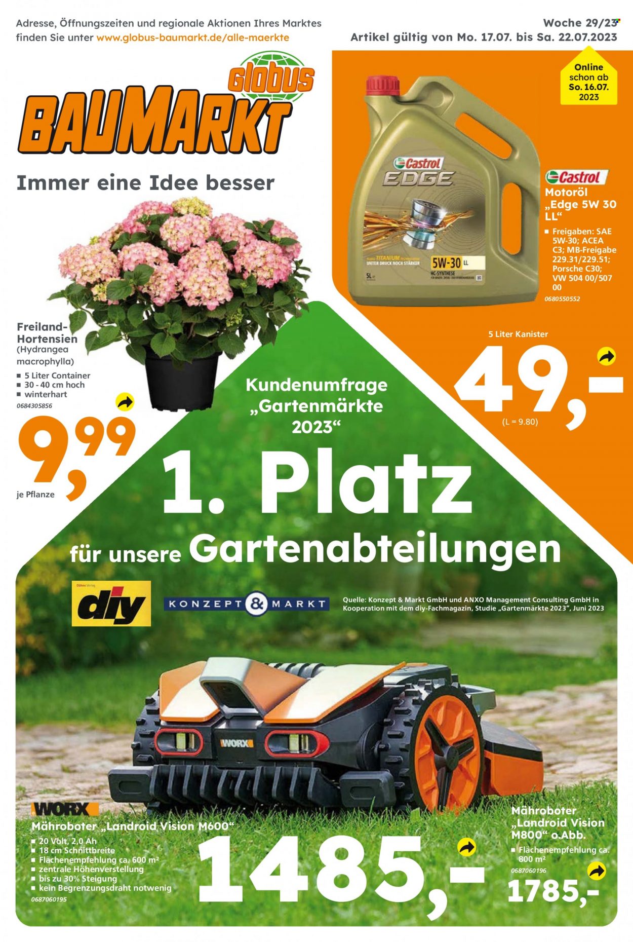 Globus Baumarkt Prospekte  - 17.07.2023 - 22.07.2023. Seite 1