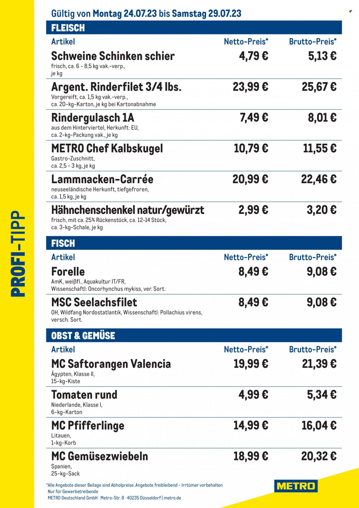Metro Prospekte  - 24.07.2023 - 29.07.2023. Seite 1