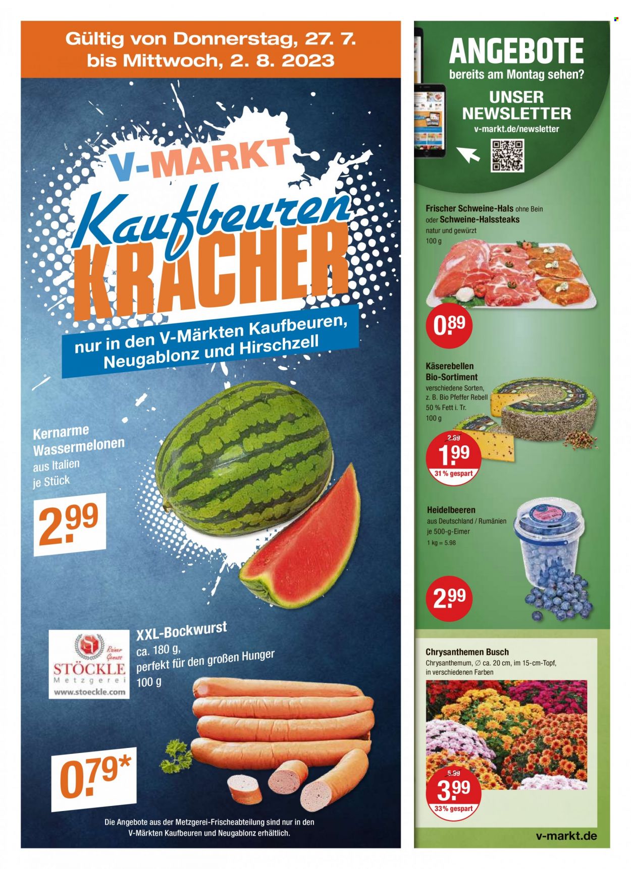 V-Markt Prospekte  - 27.07.2023 - 2.08.2023. Seite 1