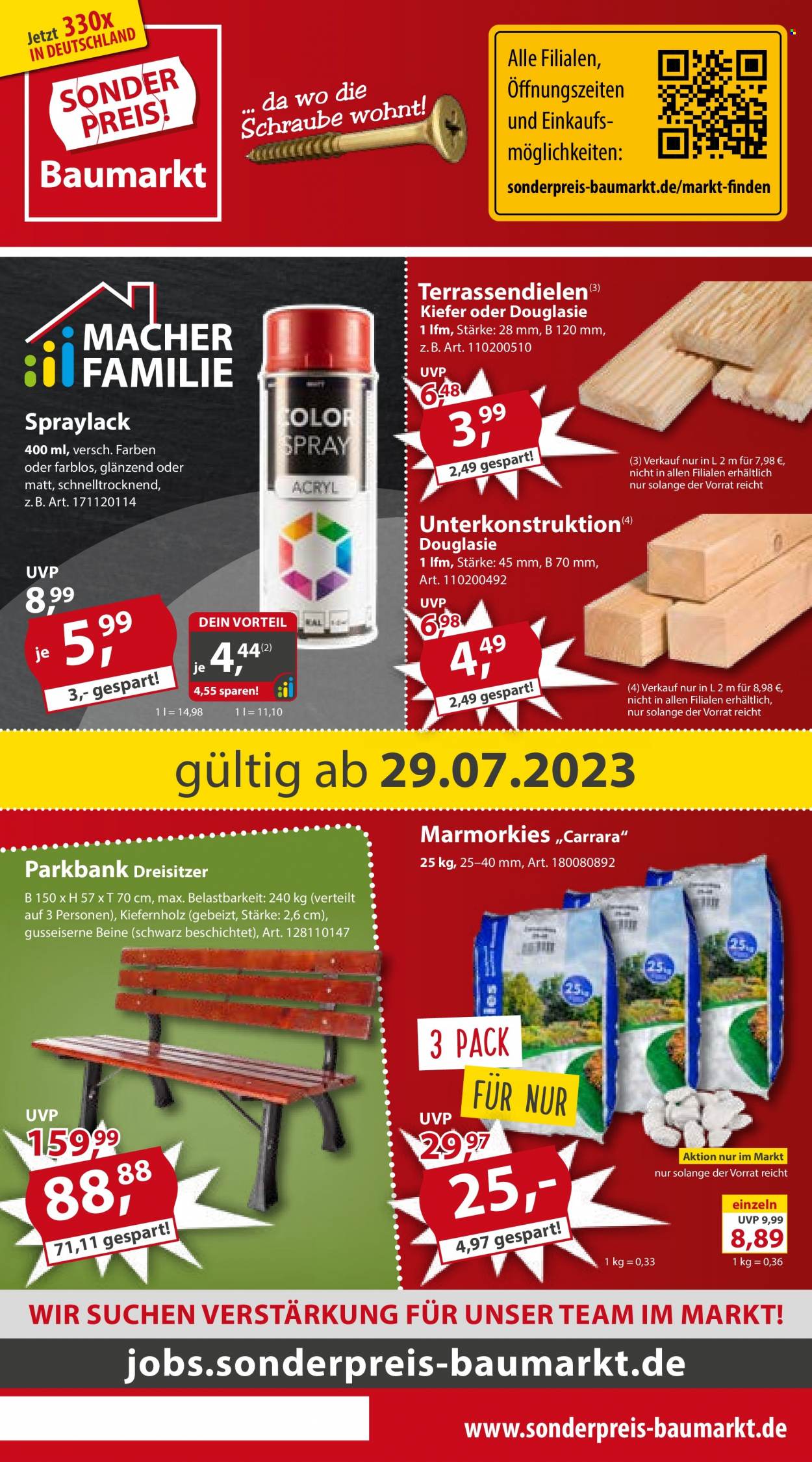 Sonderpreis-Baumarkt Prospekte  - 29.07.2023 - 4.08.2023. Seite 1