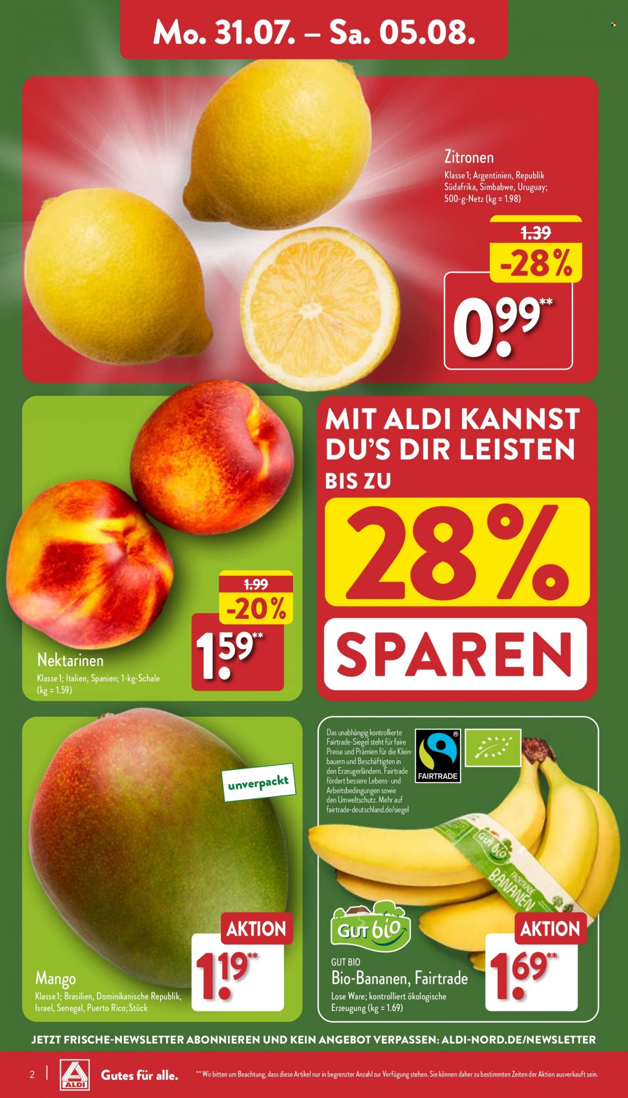 ALDI Nord Prospekte  - 31.07.2023 - 5.08.2023. Seite 2