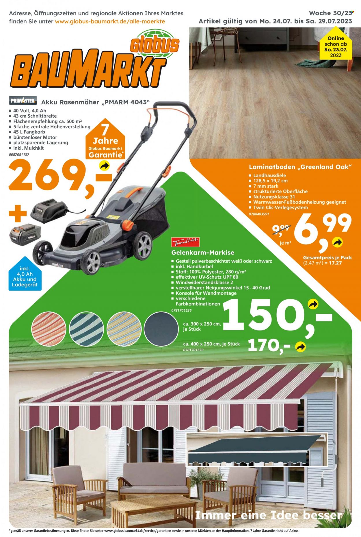 Globus Baumarkt Prospekte  - 24.07.2023 - 29.07.2023. Seite 1
