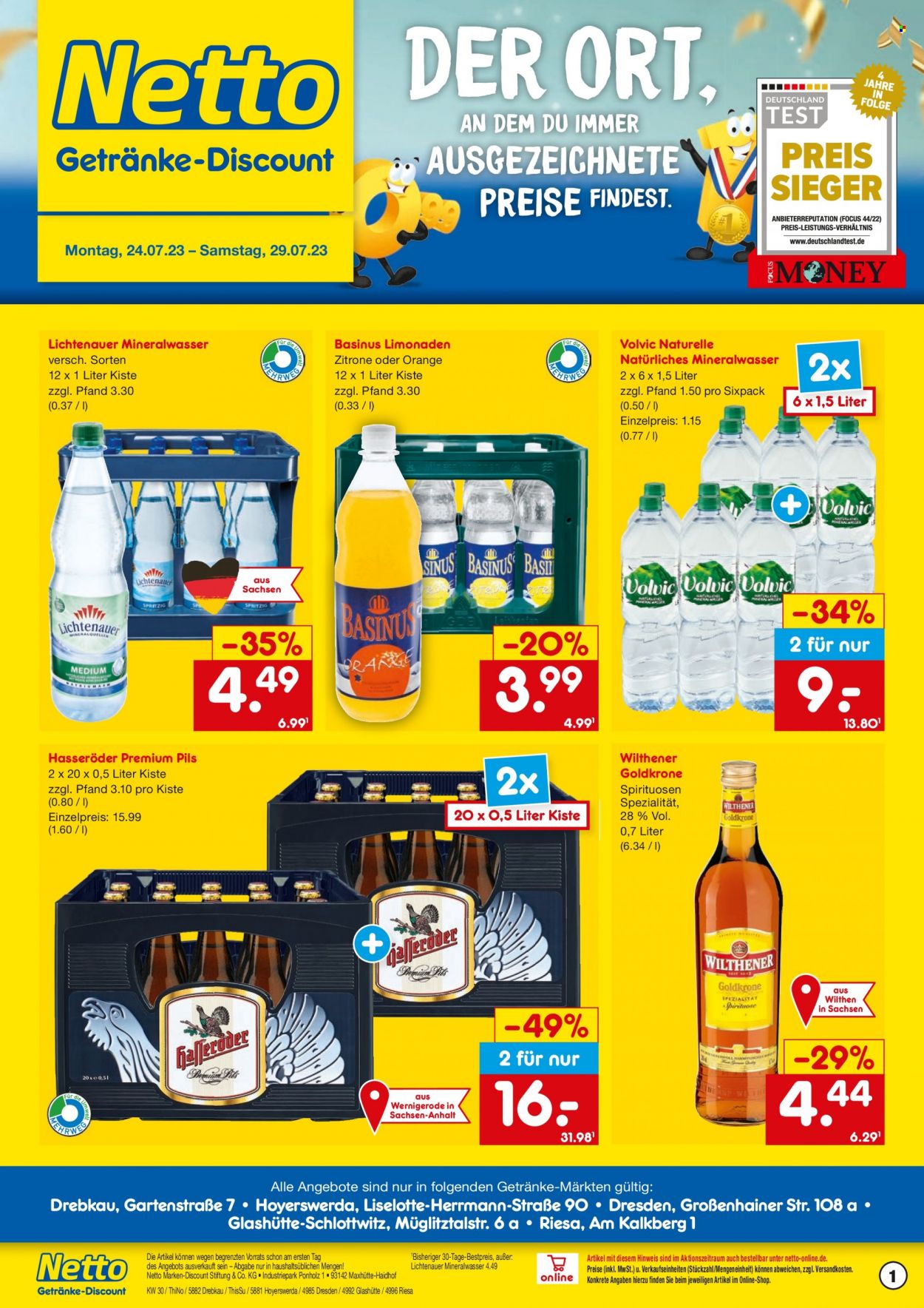 Netto Marken-Discount Prospekte  - 24.07.2023 - 29.07.2023. Seite 1