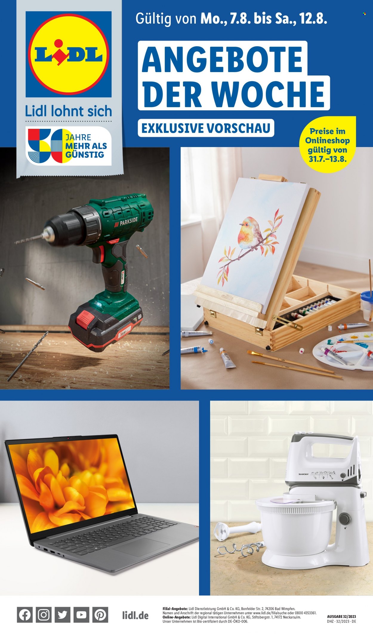 Lidl Prospekte  - 7.08.2023 - 12.08.2023. Seite 1