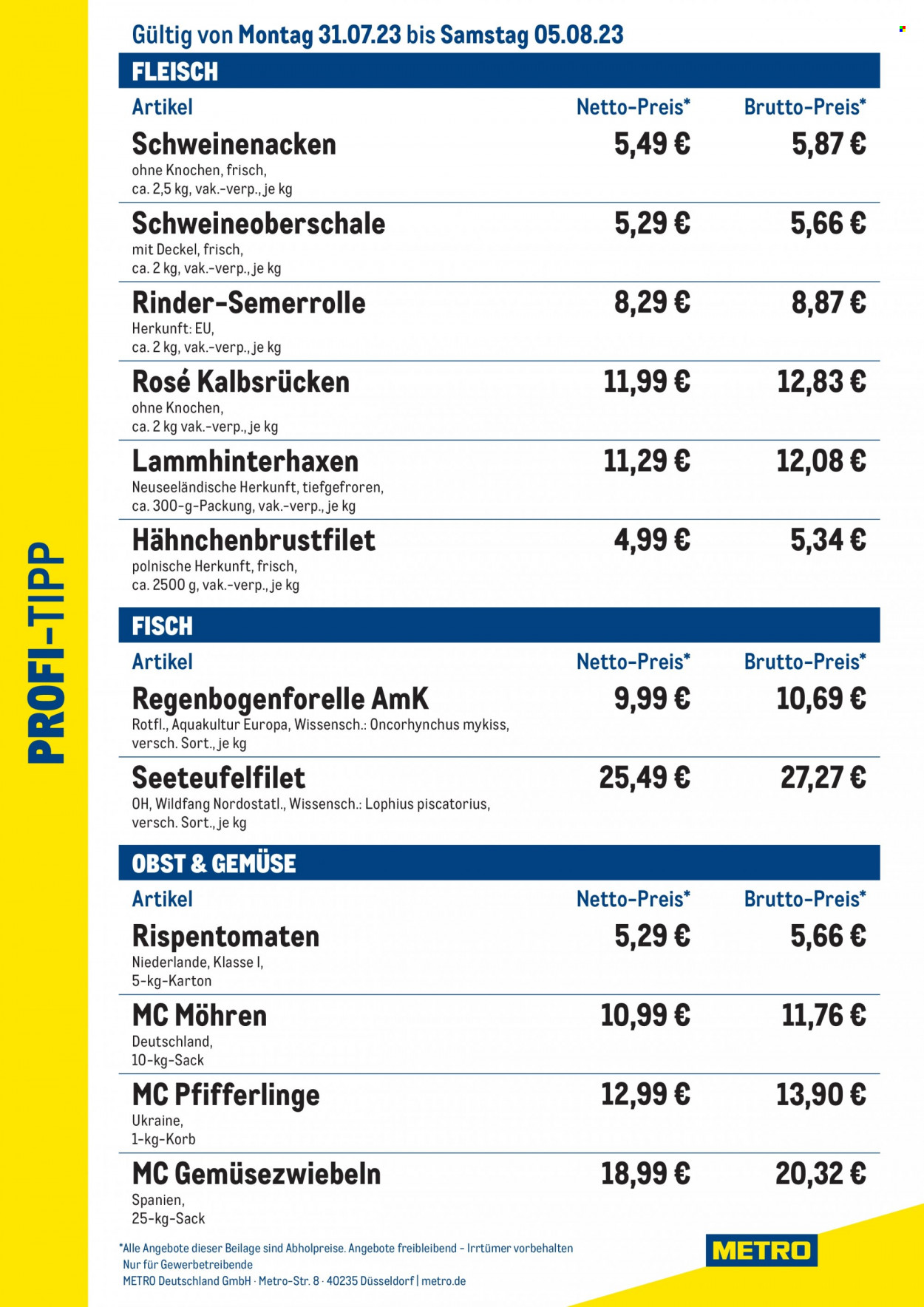 Metro Prospekte  - 31.07.2023 - 5.08.2023. Seite 1