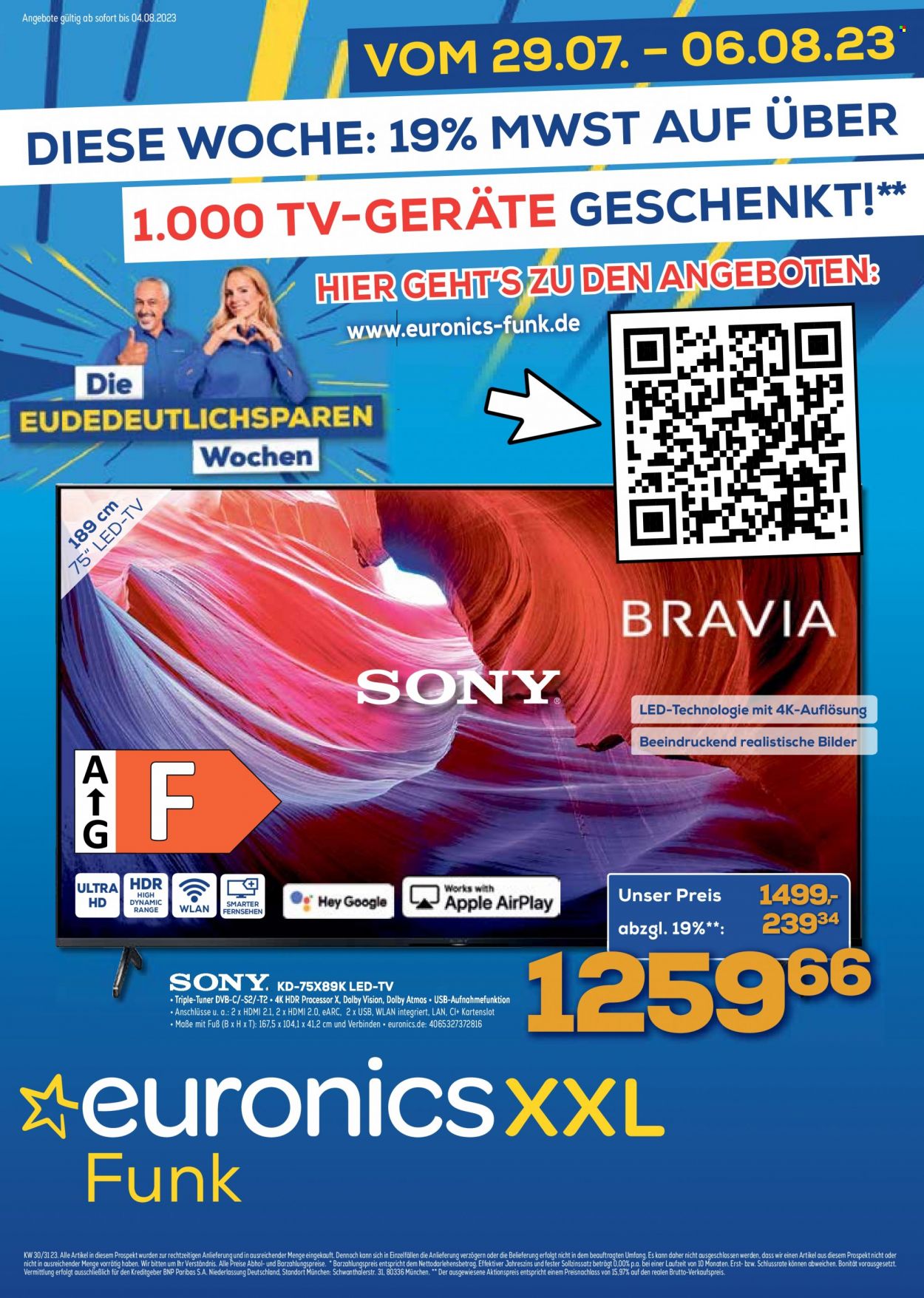 Euronics Prospekte  - 30.07.2023 - 4.08.2023. Seite 1