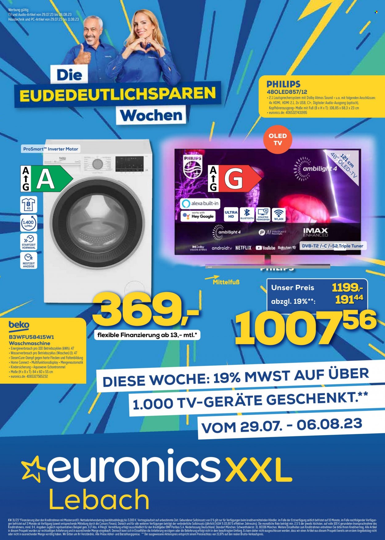 Euronics Prospekte  - 29.07.2023 - 6.08.2023. Seite 1