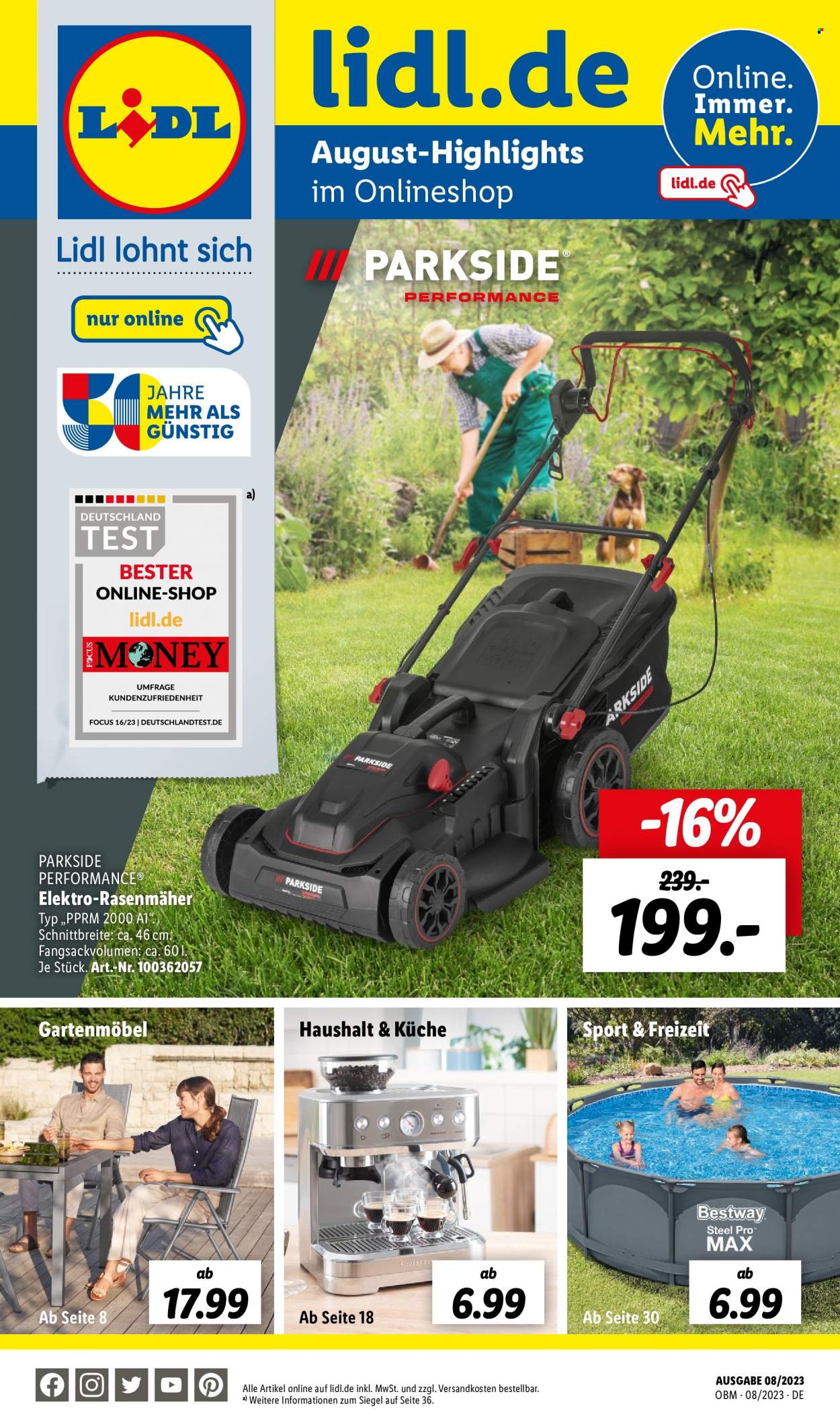 Lidl Prospekte  - 1.08.2023 - 31.08.2023. Seite 1