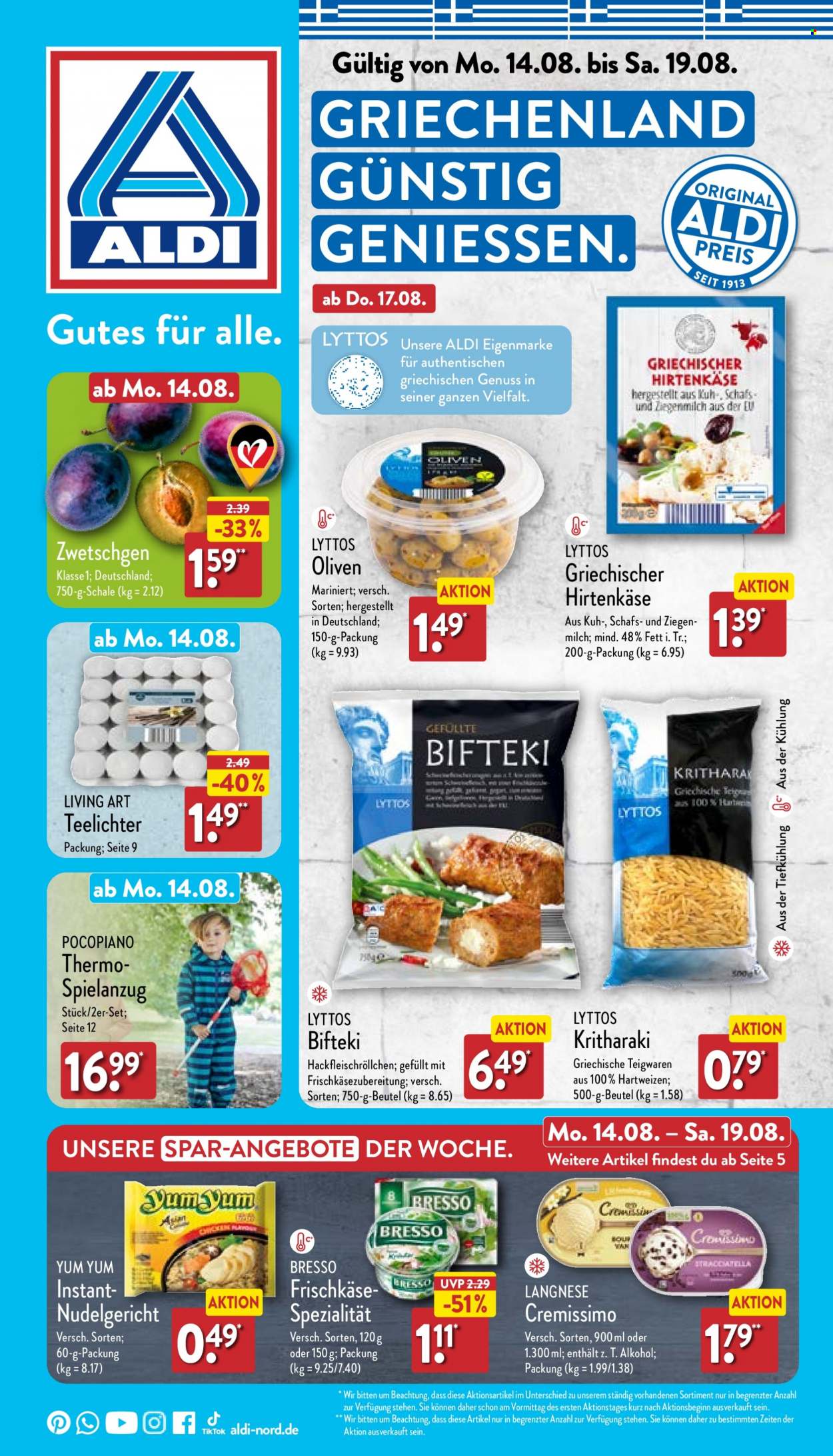 ALDI Nord Prospekte  - 14.08.2023 - 19.08.2023. Seite 1