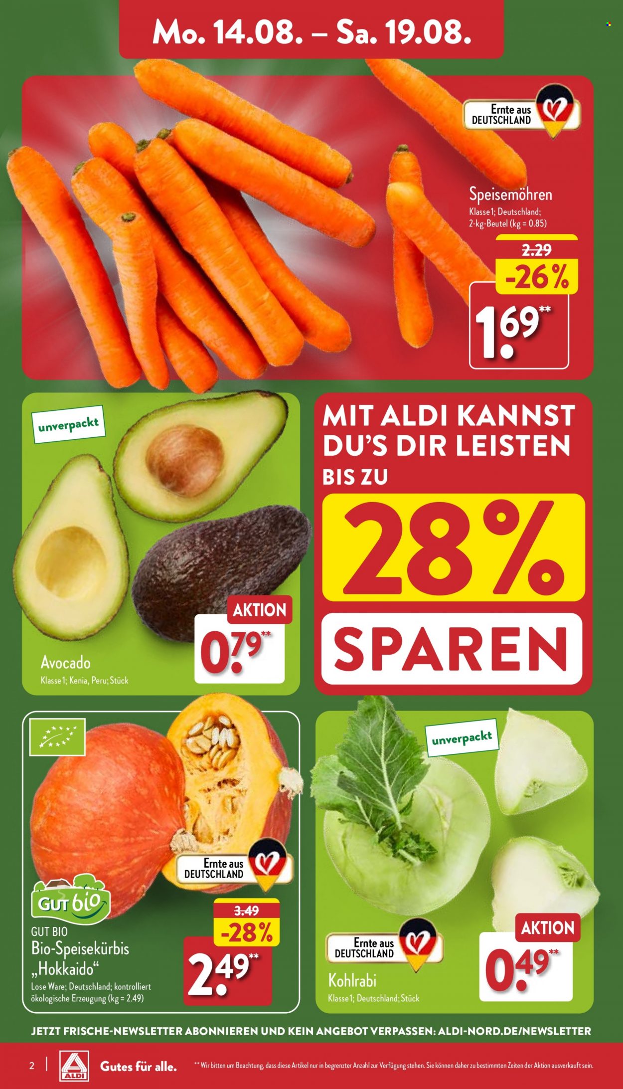 ALDI Nord Prospekte  - 14.08.2023 - 19.08.2023. Seite 2