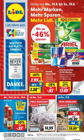 Prospekte Lidl - 14.08.2023 - 19.08.2023.