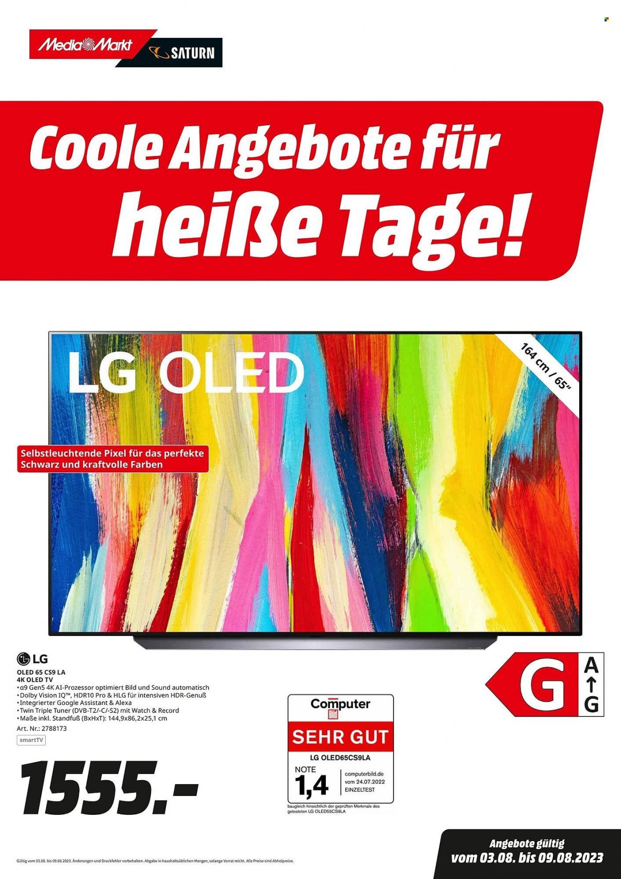 MediaMarkt Prospekte  - 3.08.2023 - 9.08.2023. Seite 1