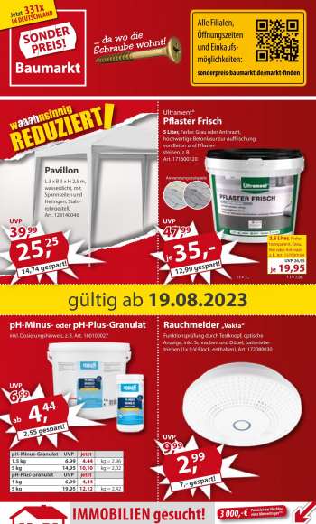 Prospekte Sonderpreis-Baumarkt - 19.08.2023 - 25.08.2023.