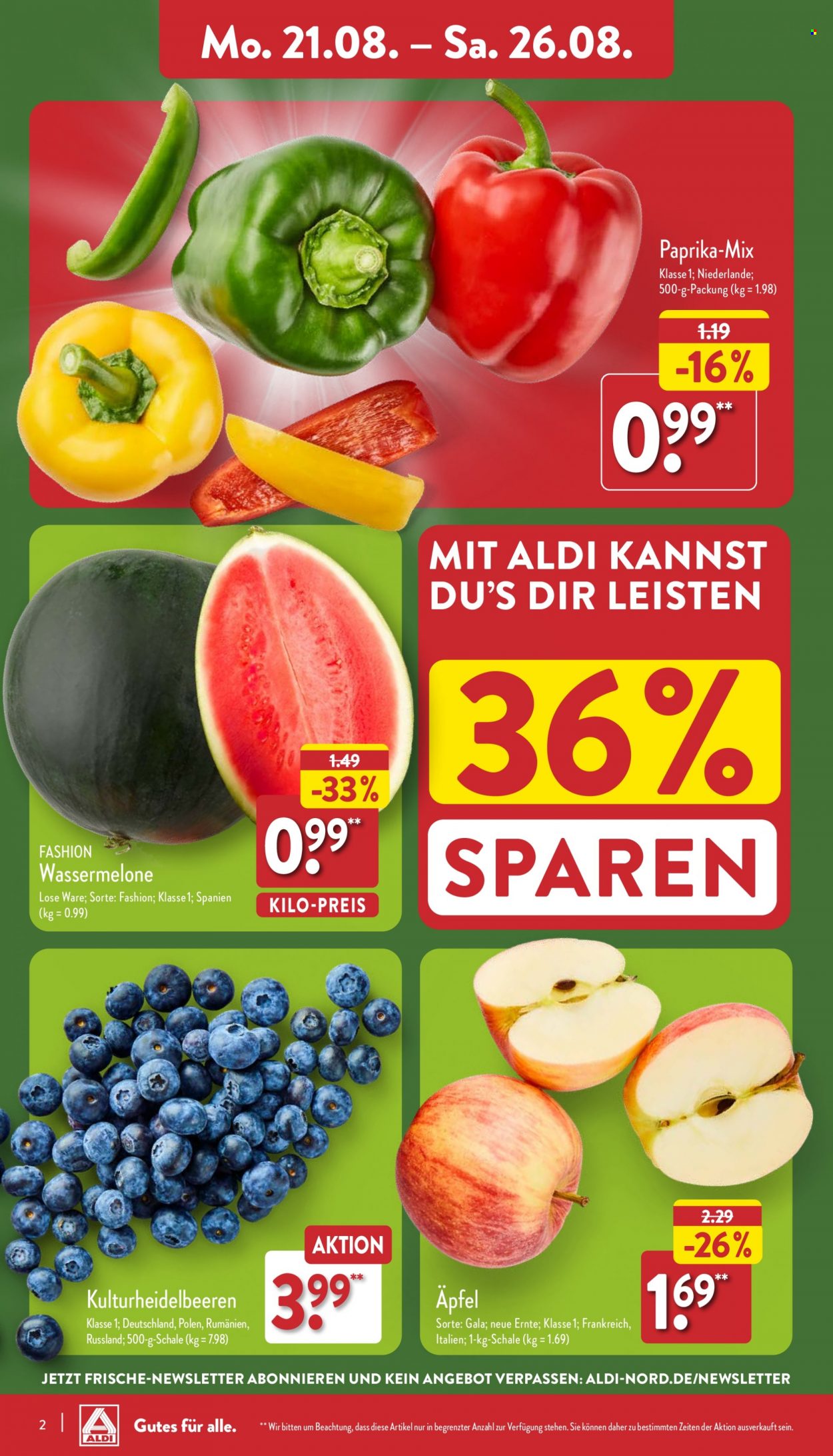 ALDI Nord Prospekte  - 21.08.2023 - 26.08.2023. Seite 2