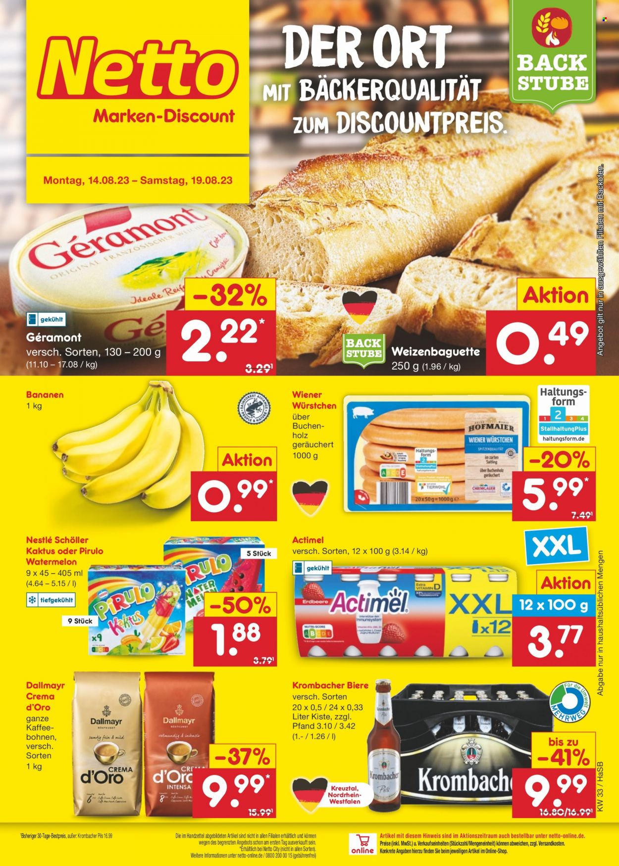 Netto Marken-Discount Prospekte  - 14.08.2023 - 19.08.2023. Seite 1