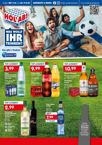 Prospekte Hol'ab! Getränkemarkt - 14.08.2023 - 19.08.2023.