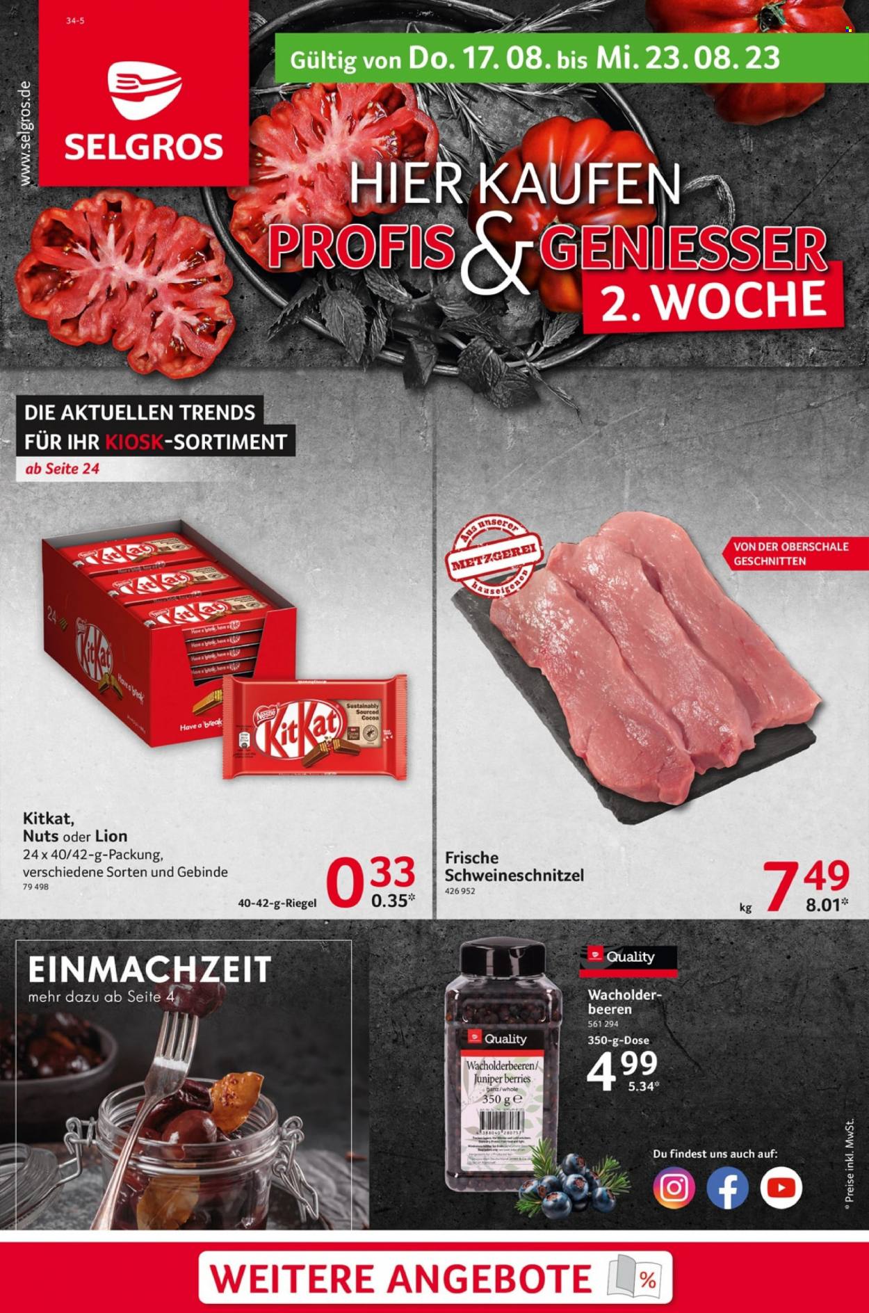 Selgros Prospekte  - 17.08.2023 - 23.08.2023. Seite 1