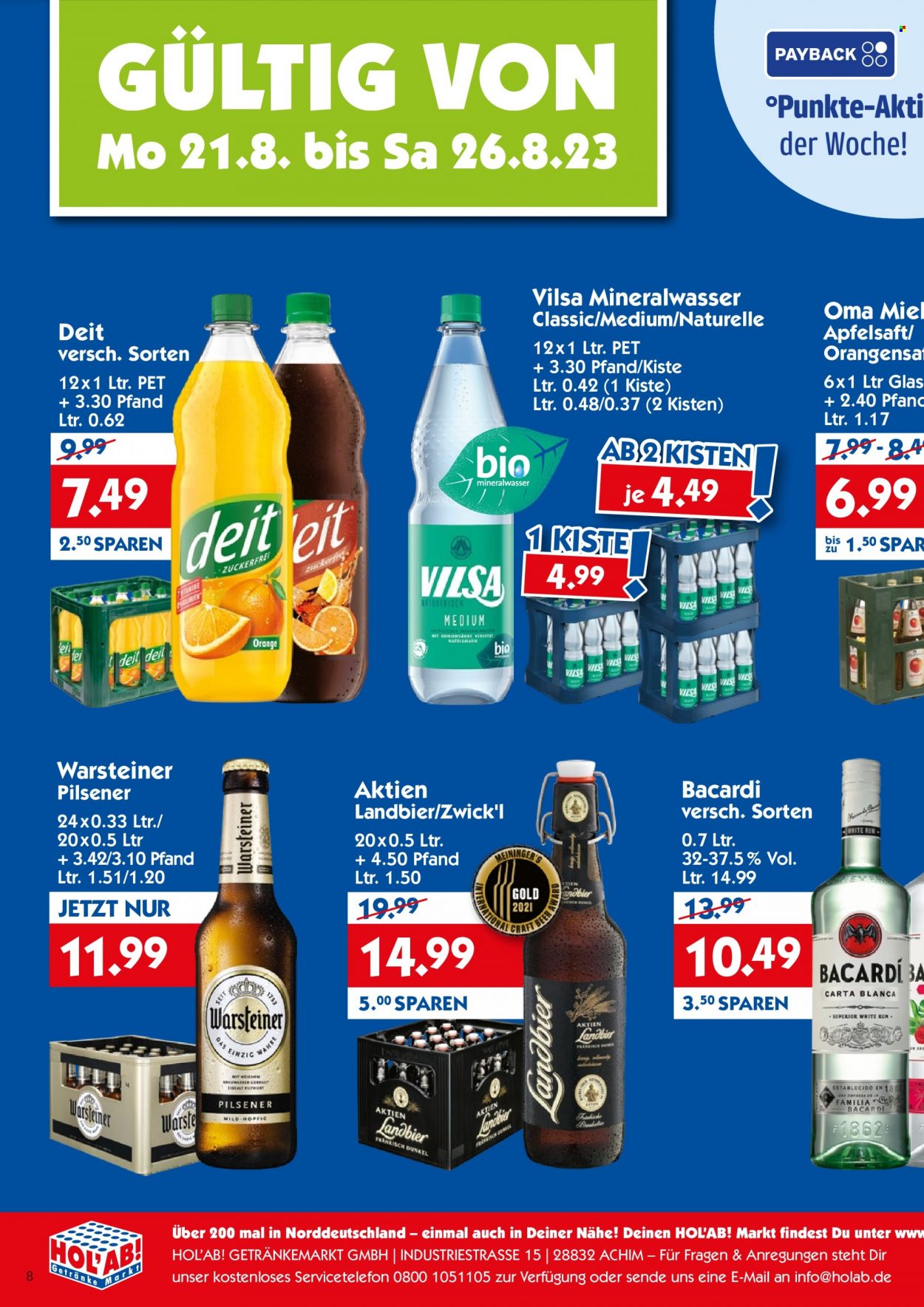 Hol'ab! Getränkemarkt Prospekte  - 21.08.2023 - 26.08.2023. Seite 2