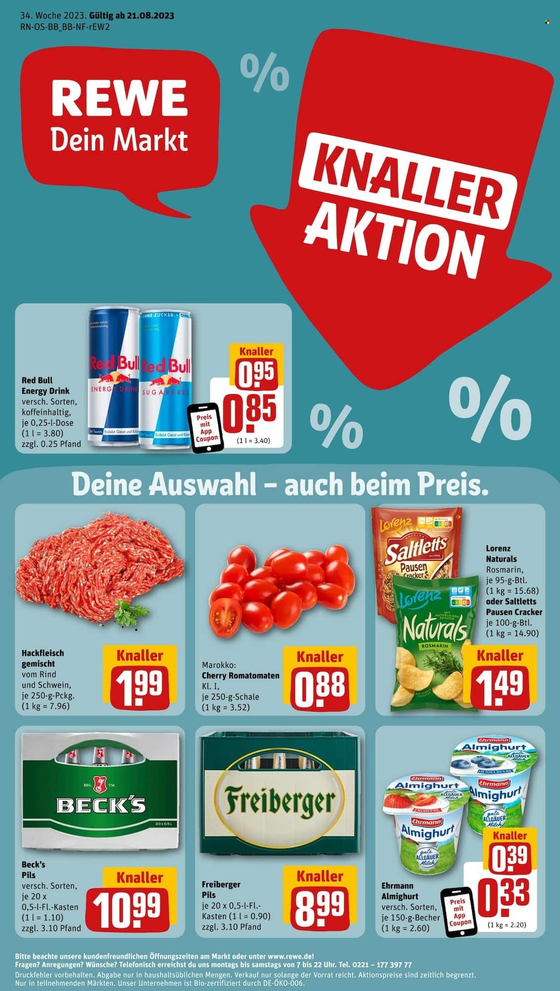 REWE Prospekte  - 21.08.2023 - 26.08.2023. Seite 1