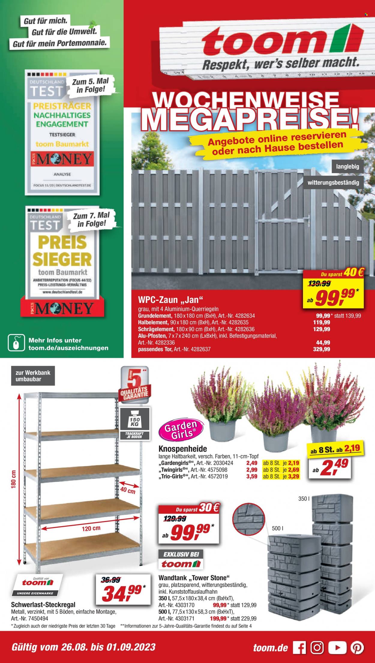 toom Baumarkt Prospekte  - 26.08.2023 - 1.09.2023. Seite 1