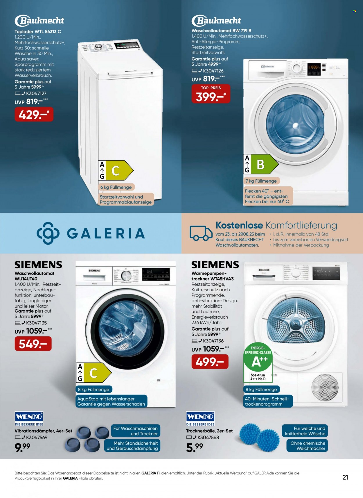 GALERIA Karstadt Kaufhof Prospekte  - 23.08.2023 - 29.08.2023. Seite 21