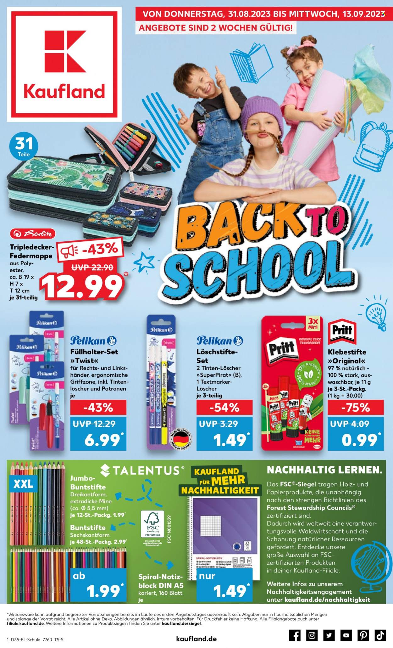 Kaufland Prospekte  - 31.08.2023 - 13.09.2023. Seite 1