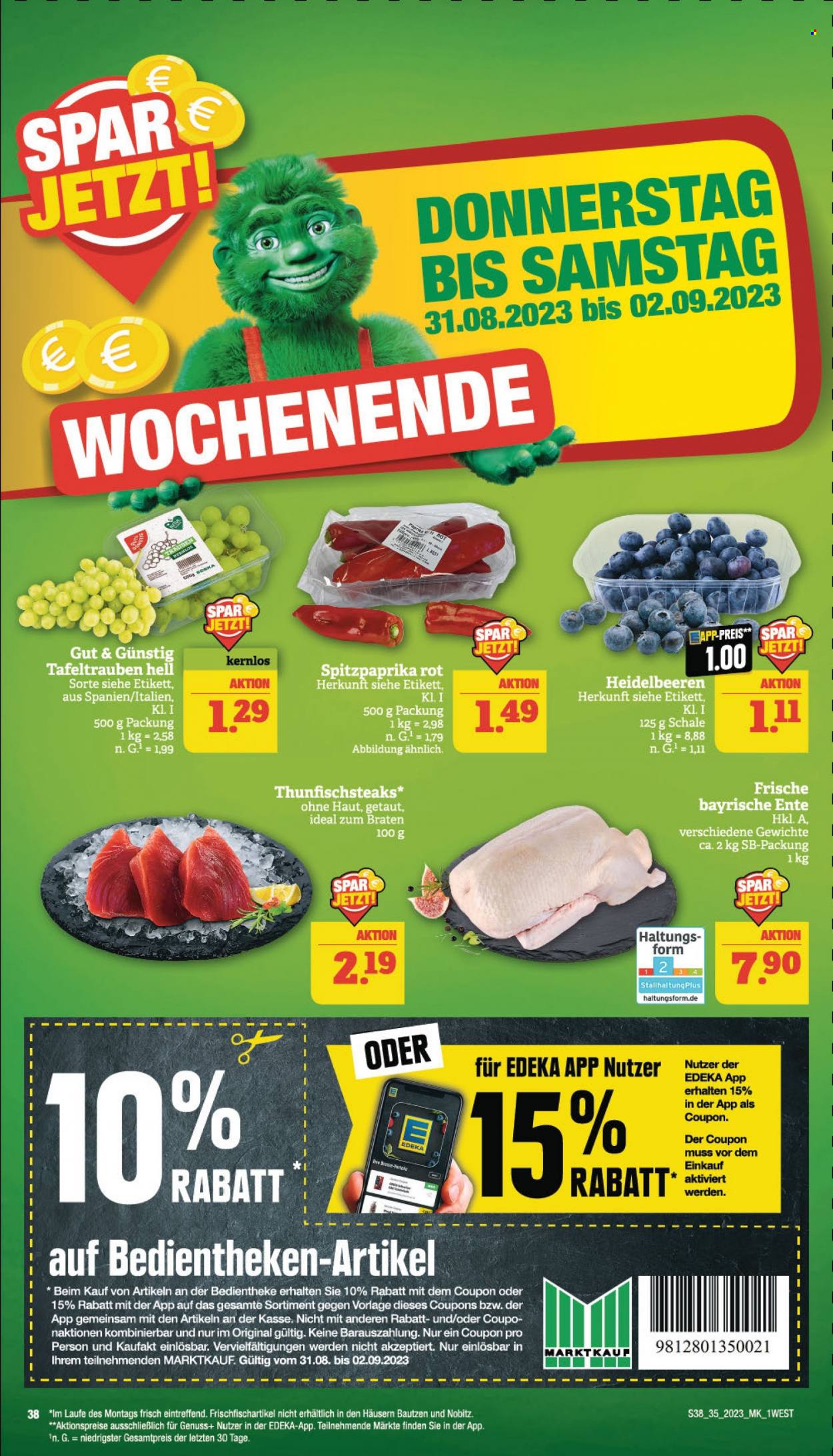 Marktkauf Prospekte  - 28.08.2023 - 2.09.2023. Seite 38